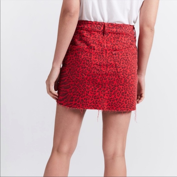 Current Elliott Leopard Denim Mini skirt NWT 28 - Picture 3 of 8